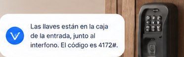 Respuesta de Livyo junto a la caja de llaves: están en la caja de la entrada, junto al interfono, código 4172#