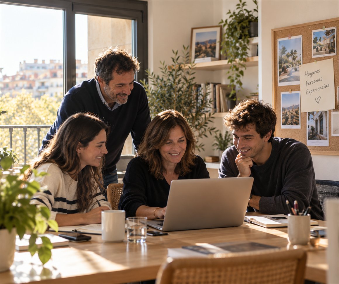 El equipo de HIBCN trabajando juntos en la oficina de Barcelona